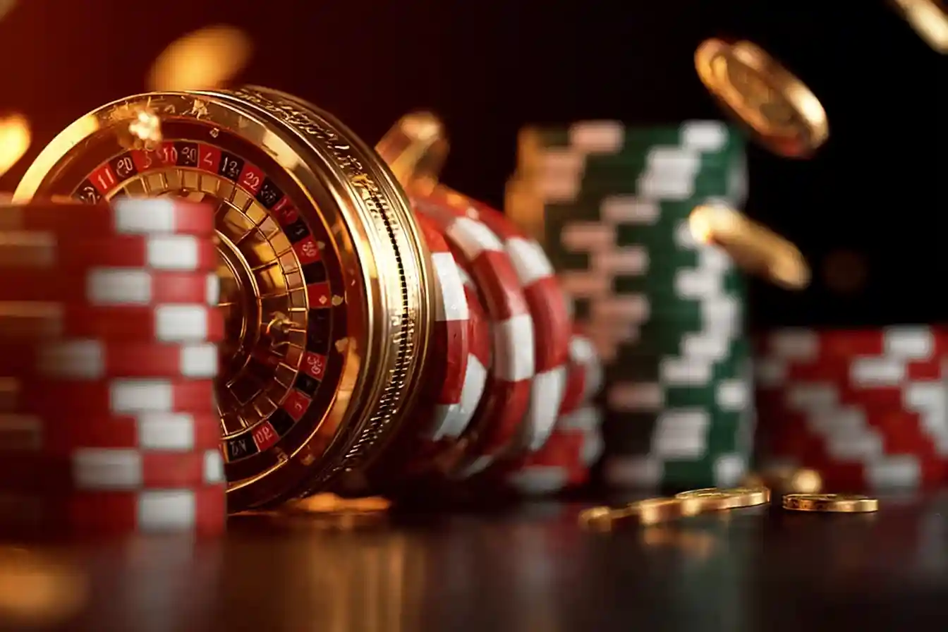 slot machine with dollar bills